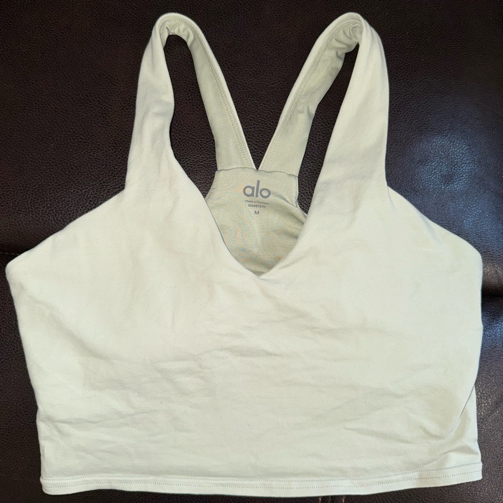 Alo Light Sage Green Sports Bra